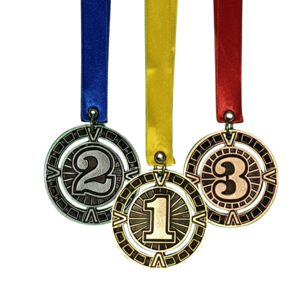 Medalla metálica Diseño 1er lugar,2do lugar y 3er lugar