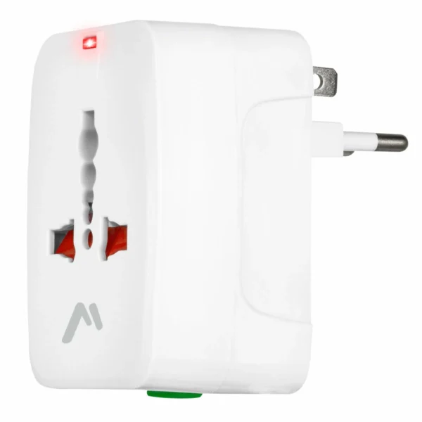 Adaptador universal de contactos para viaje, blanco