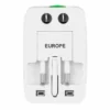 Adaptador universal de contactos para viaje, blanco