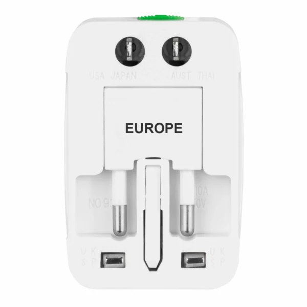 Adaptador universal de contactos para viaje, blanco