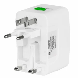 Adaptador universal de contactos para viaje, blanco