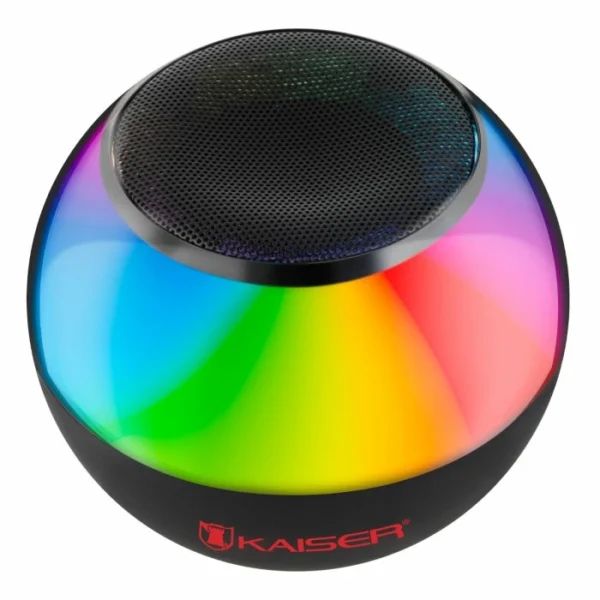Bocina Bluetooth recargable luz multicolor, negro