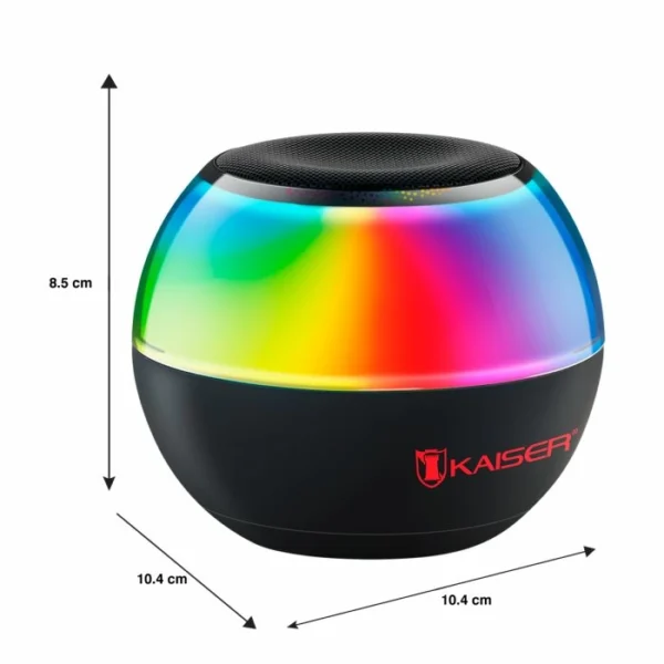 Bocina Bluetooth recargable luz multicolor, negro