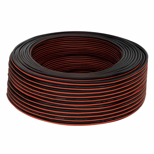 Cable bicolor de 22 AWG para sonido móvil con rollo 100 m