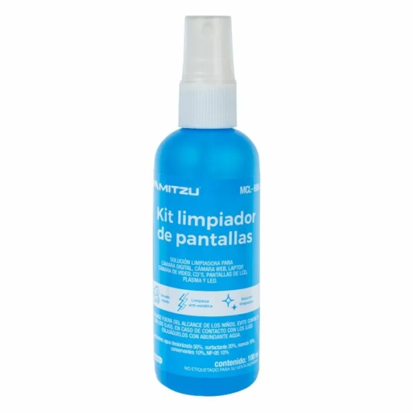 Kit limpiador para pantallas con escobetilla y paño 100 ml