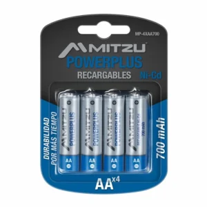 Paquete de 4 pilas AA de Ni-Cd de 700 mAh