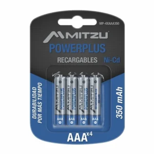 Paquete de 4 pilas recargables AAA Níquel-Cadmio 350 mAh