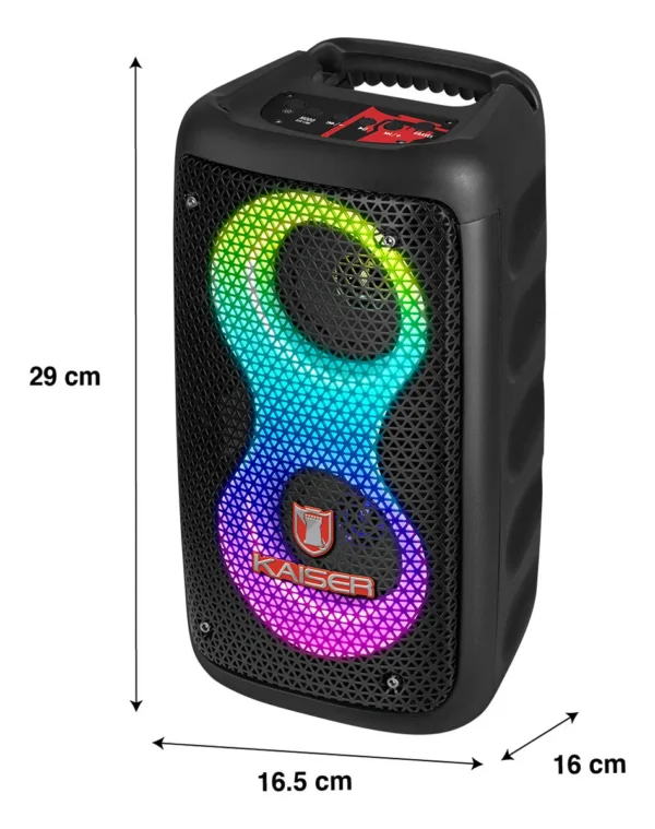 Bocina Recargable Bluetooth Con Doble Bafle De 3 pulgadas Y Luces Led Multicolor