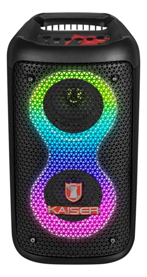 Bocina Recargable Bluetooth Con Doble Bafle De 3 pulgadas Y Luces Led Multicolor