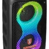 Bocina Recargable Bluetooth Con Doble Bafle De 3 pulgadas Y Luces Led Multicolor