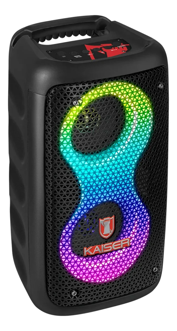 Bocina Recargable Bluetooth Con Doble Bafle De 3 pulgadas Y Luces Led Multicolor