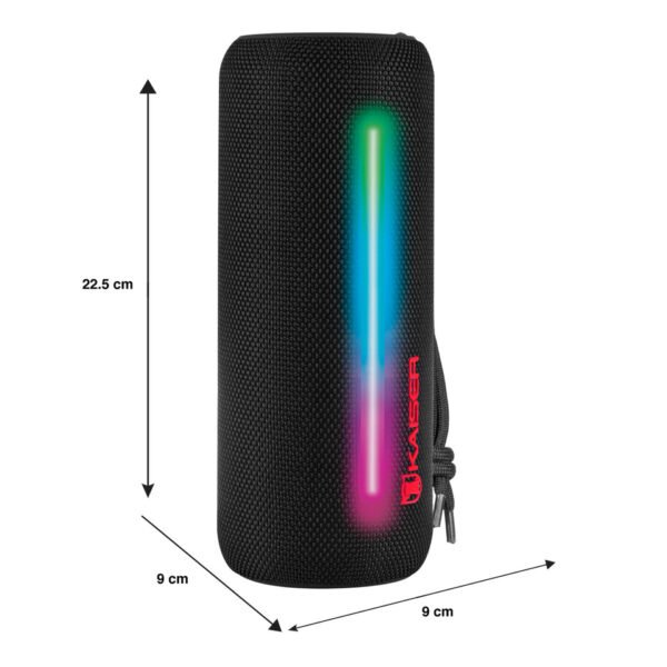 Bocina Bluetooth cilindro impermeable, negro