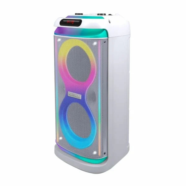 Bafle recargable de 2 x 6.5" con 25,000 W PMPO - Blanco