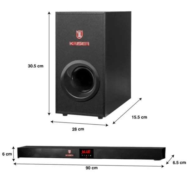 Barra de sonido 40 W RMS 2,1 canales