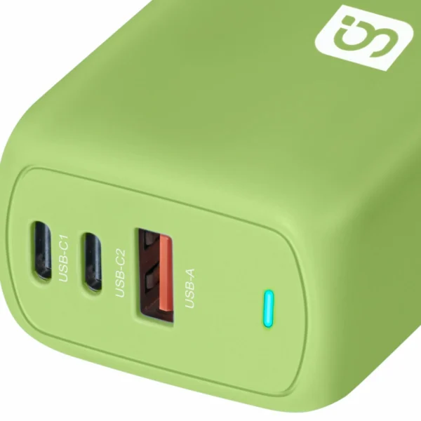 Cargador de carga ultra rápida con 1 puerto USB y 2 tipo C