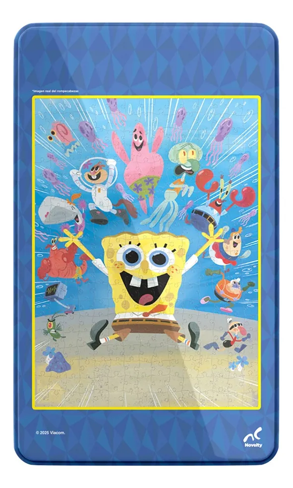 Rompecabezas Bob Esponja 300 Pzs Panorámico En Lata