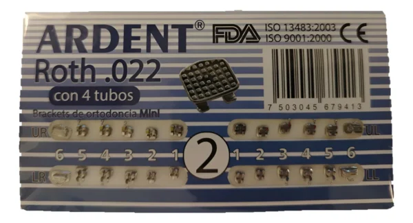 Brackets Mini Ardent #2 Roth 0.22 24pzs C/4tubos En 6