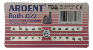 Brackets Standart Ardent #6 Roth 0.22 20pzs Gancho En 3-4-5
