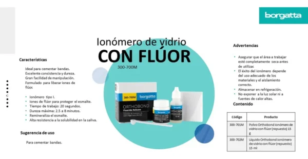 Kit De Cemento Para Bandas Orthobond Civ Con Flúor No Aplica