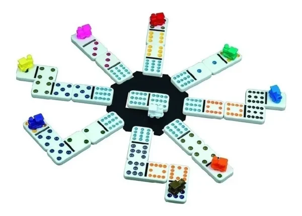 Domino Cubano Doble 15 De Colores Con Caja Metalica