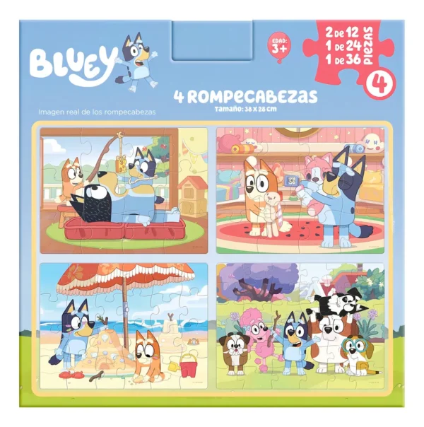 Rompecabezas Bluey 4 En 1 Infantil 84 Piezas