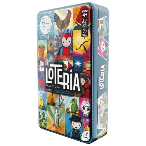 Juego Tradicional De Loteria ¡caja Metálica! Con 9 Tableros