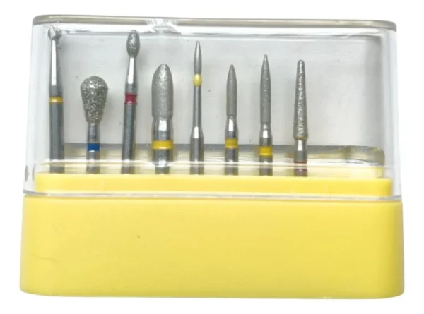 Kit De Fresas Diamante Para Preparar Resinas 8 Pzs Plateado