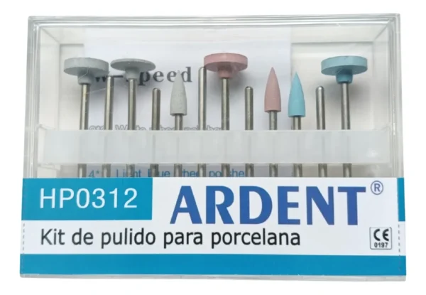 Kit De Pulido Hp0312 Para Porcelana Dental 12 Pzs Surtido