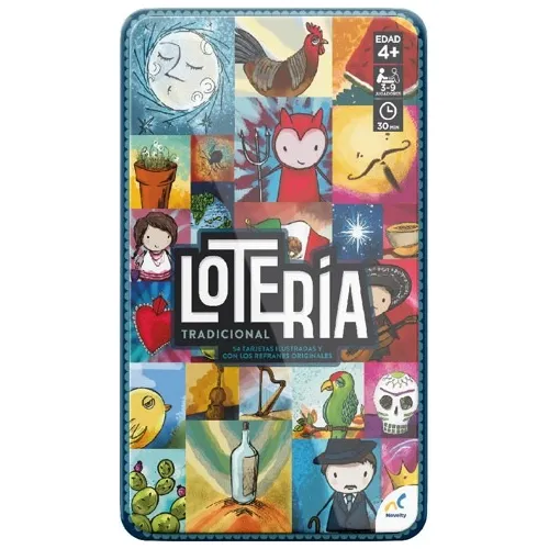 Juego Tradicional De Loteria ¡caja Metálica! Con 9 Tableros