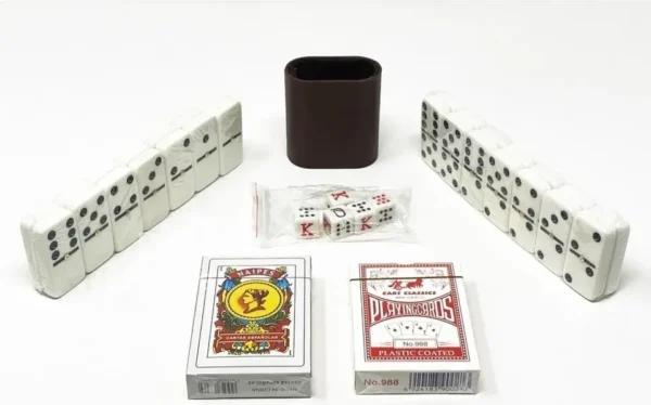 Casino Basico Set Baraja Española, Poker, Cubilete Y Domino