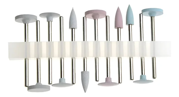 Kit De Pulido Hp0312 Para Porcelana Dental 12 Pzs Surtido