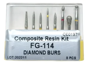 Kit De Fresas Diamante Para Preparar Resinas 8 Pzs Plateado