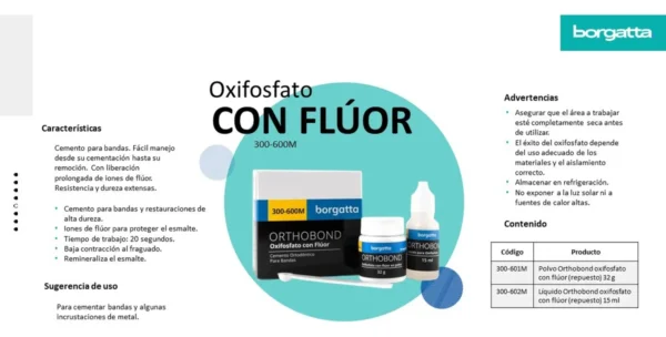 Orthobond Oxifosfato Con Flúor Cemento Para Bandas