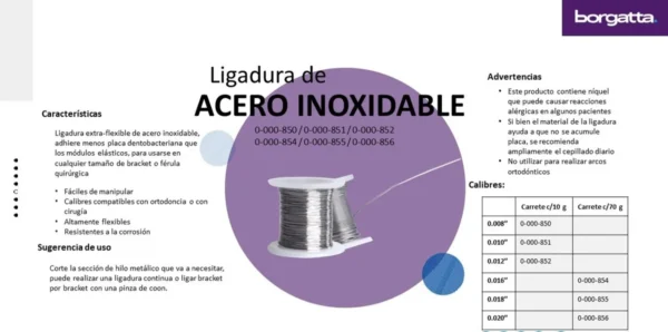 Alambre Para Ligadura Rollo Metálico Ortodoncia Acero Inox