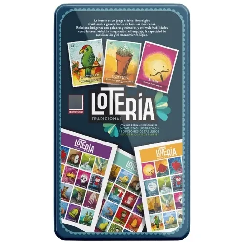 Juego Tradicional De Loteria ¡caja Metálica! Con 9 Tableros