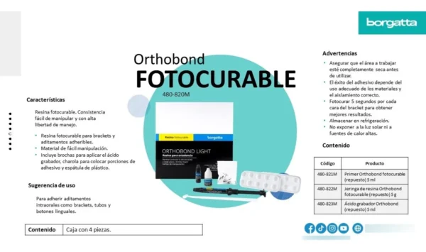 Resina Bracket Ortodoncia Kit Orthobond Light Fotocurable